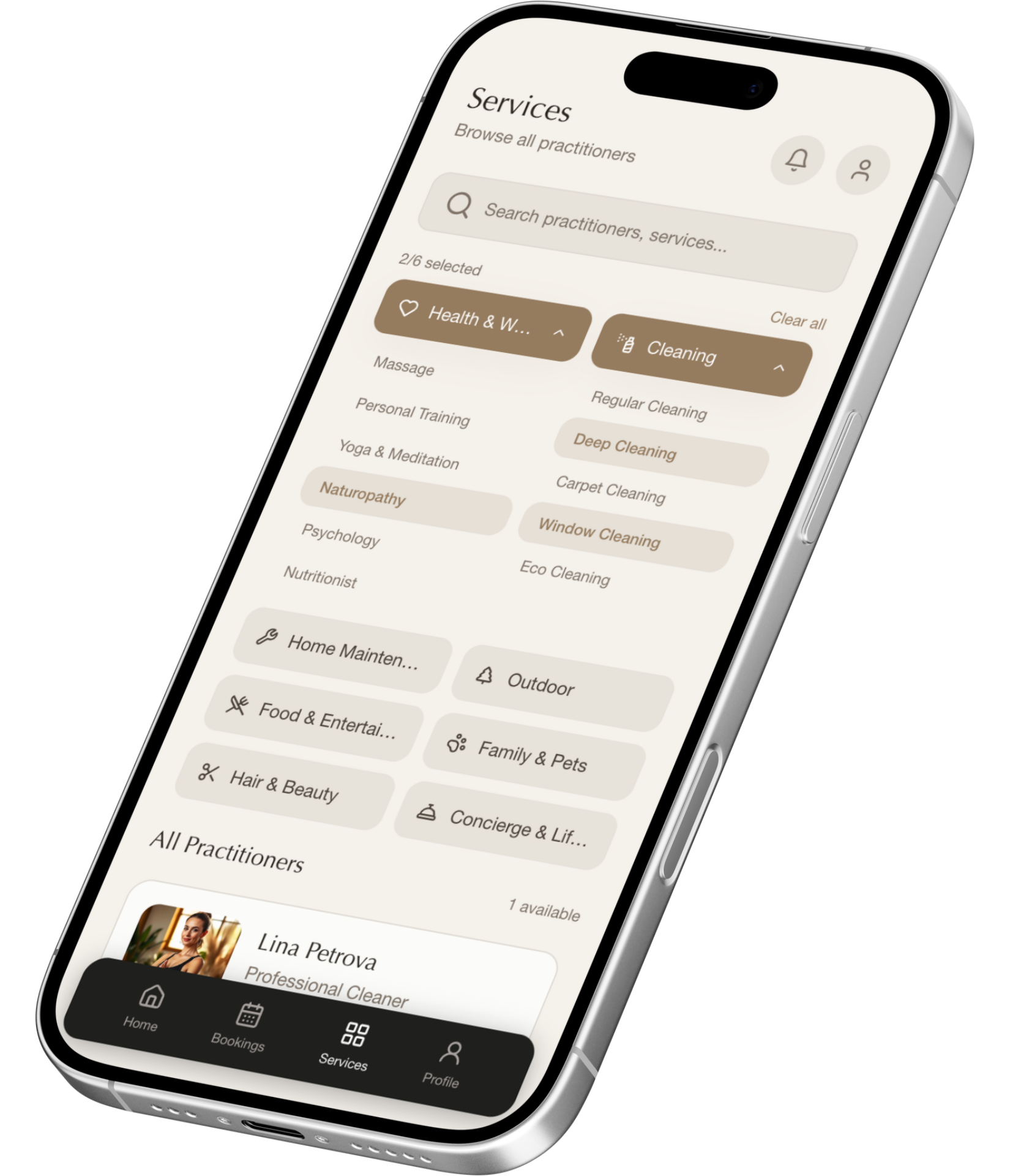 Concierge app practitioners interface